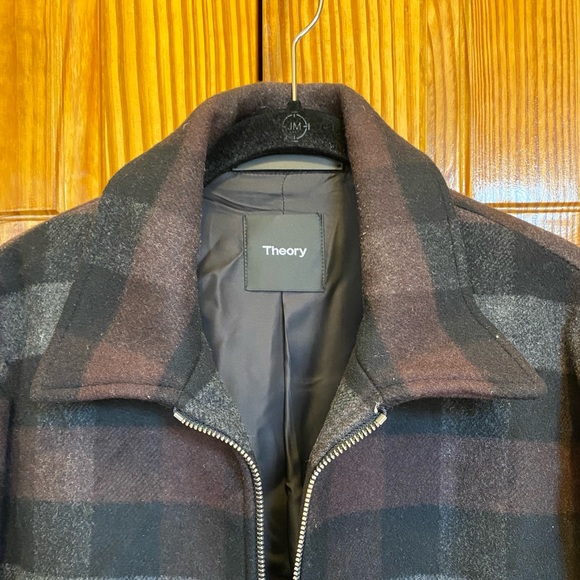 Theory Wyatt wool plaid shirt jacket - Picture 3 of 5